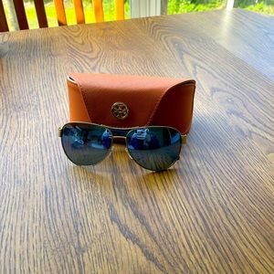 Tory Burch blue/gold polarized sunglasses
